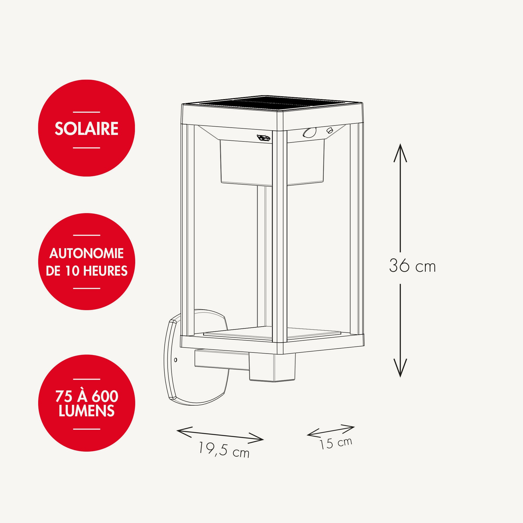 Applique solaire Manhattan